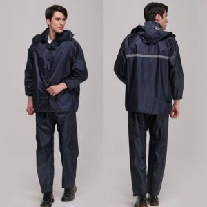Imperméable Unisexe Complet (Chemise + Pantalon) – Taille Unique – Noir