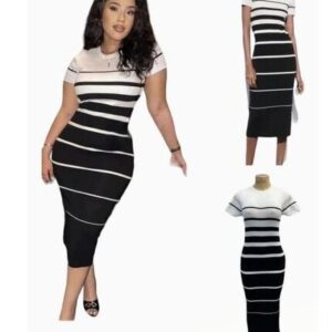 Chic Robe Dame Blanc-noir