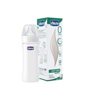 Biberon Physiologique Chicco en Verre 240 Ml - Silicone - 0 M+