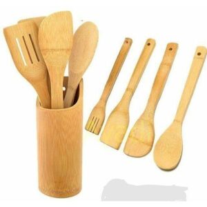 Lot De Spatules En Bois + Support