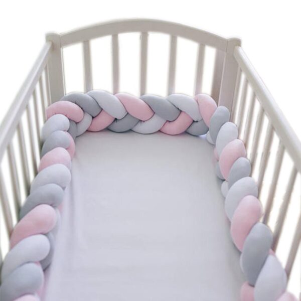 Pare-chocs de berceau tressé pour bébé – Multicouleurs – Image 2