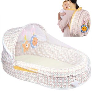 Berceau / Lit De Voyage Pour Bébé Pliable et Portable Marron/Beige
