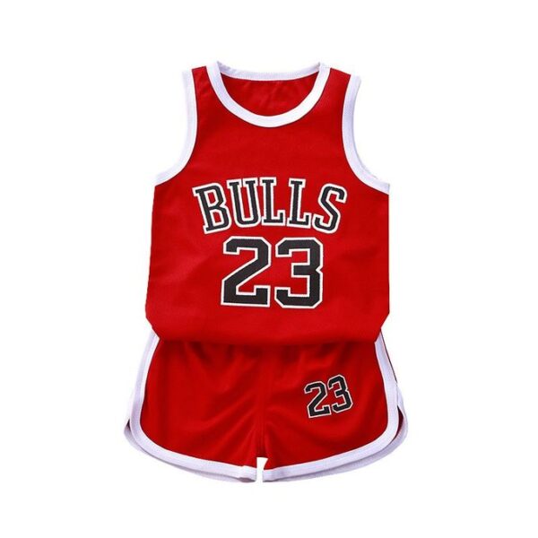 Ensemble Combinaison De Shorts à Manches Courtes Enfants - Rouge – Image 2