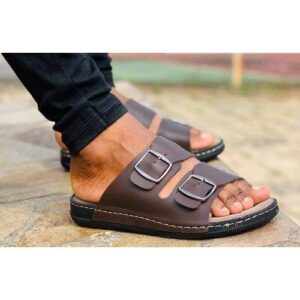 Sandale Homme Turc - Simili Cuir - Marron