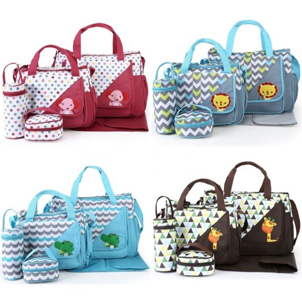 Sac multifonction pour maman, 5 pièces, nouveauté – Bleu – Image 2