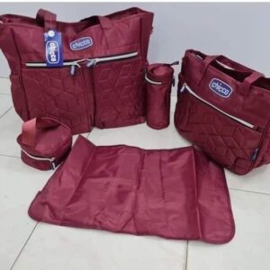 Sac à maman Chicco 5 pièces tissu imperméable Rouge