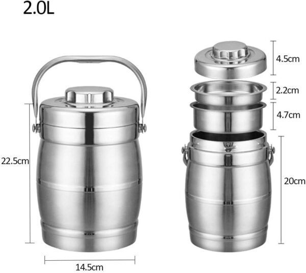 Boîte A Déjeuner Thermique En Acier Inoxydable - 2L