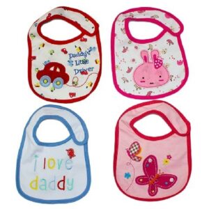 Lot de 04 Bavoirs 100% Coton Petit Format