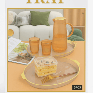 Ensemble Plateau + Carafe et Verres – 5 Pièces