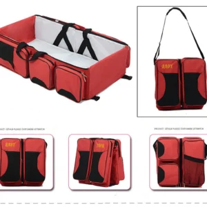Sac à langer/ lit de voyage pour bébé (3 en 1) Rouge