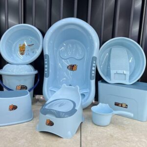 Ensemble de baignoire pour Bébé - 8 pièces - Bleu