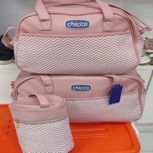 sac à langer Chicco en cuir 3 pièces – Rose