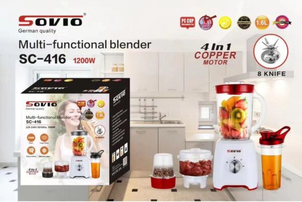 Blender Multifonction Sovio SC-416 – 1200W (4 en 1) – Image 2