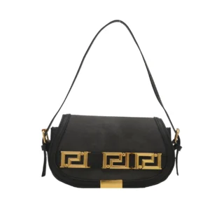 Sac à bandoulière à la mode simple pour femmes Sac à main durable avec fermeture Shell Nouveau design à la mode - Noir