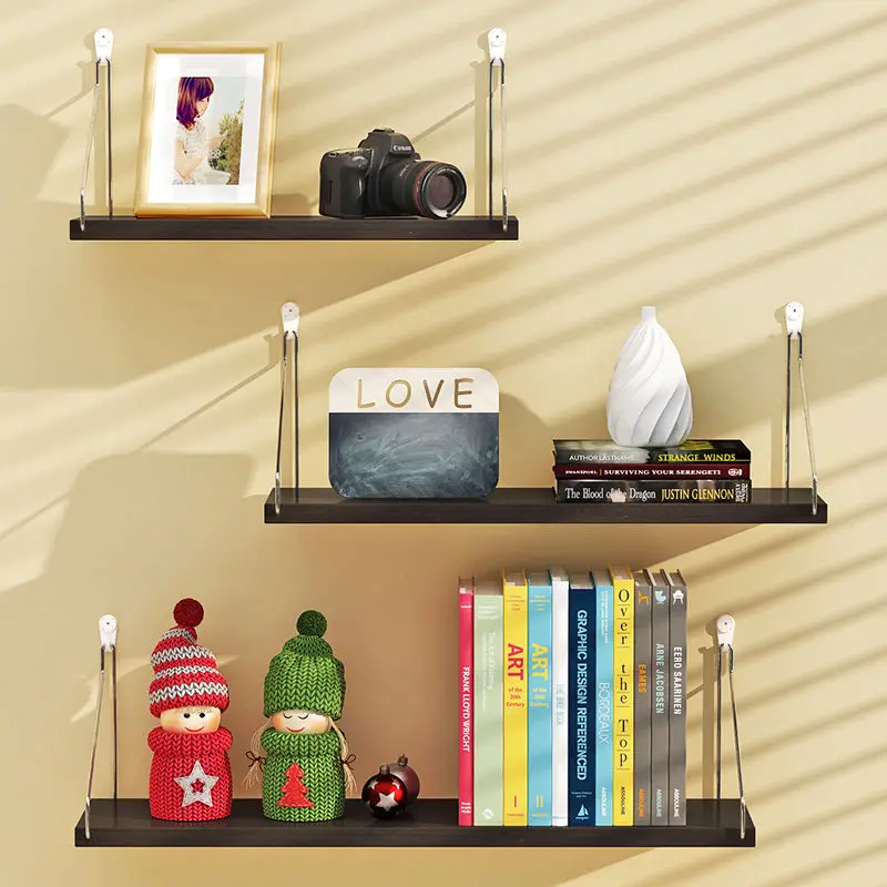 Étagère murale sans perforation Tête de lit tenture murale salon décoration murale routeur étagère - 40 x 20 cm, noir