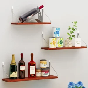 Étagère murale sans perforation Tête de lit tenture murale salon décoration murale routeur étagère - 90 x 15 cm, couleur noyer