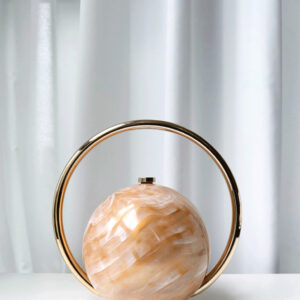 Sac de Banquet sphérique à motif de marbre Poignée électrolytique Sac à main Femmes Pochette à chaîne Sac de soirée